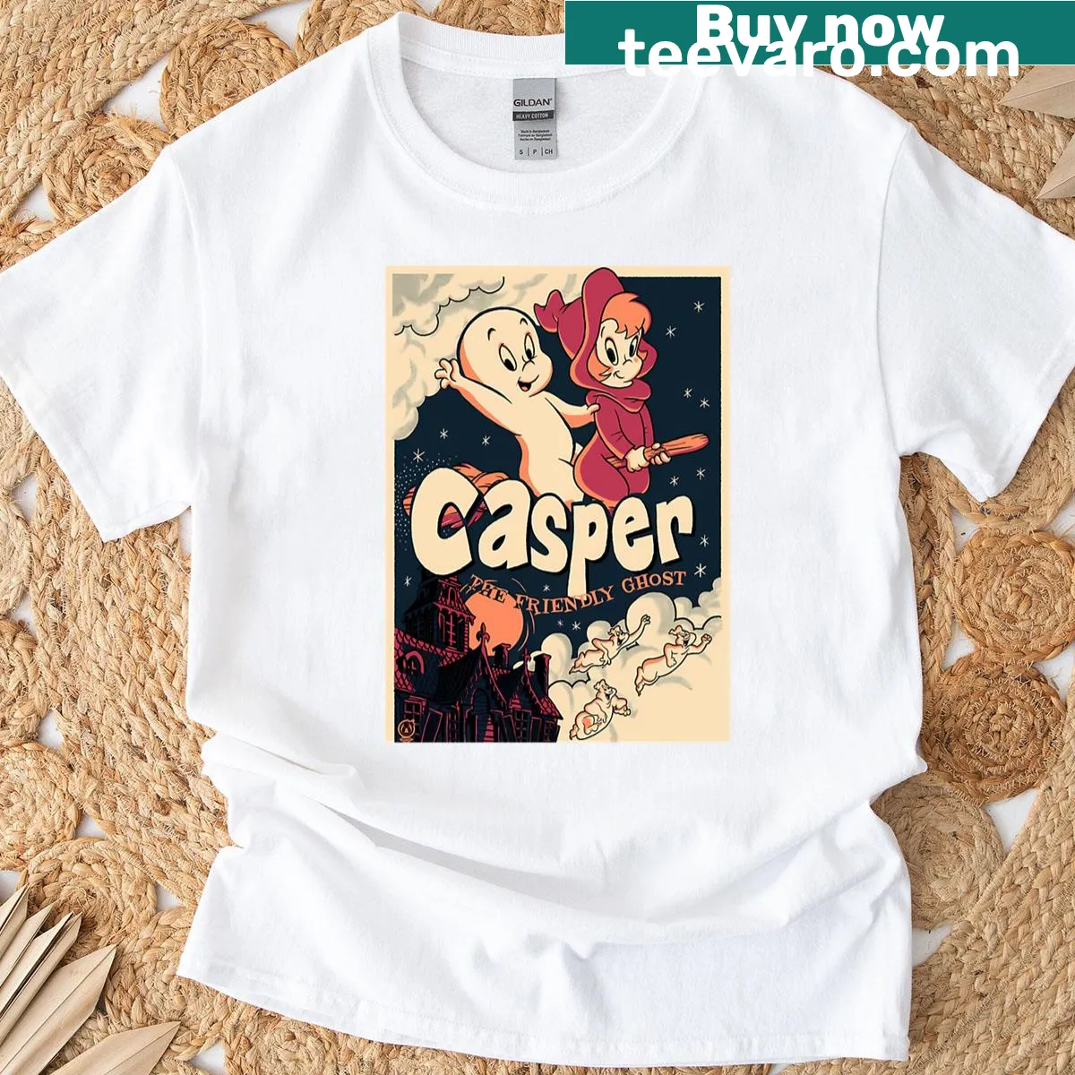 Retro-inspired graphic with classic movie and cartoon elements on a t-shirt — on a men's t-shirt