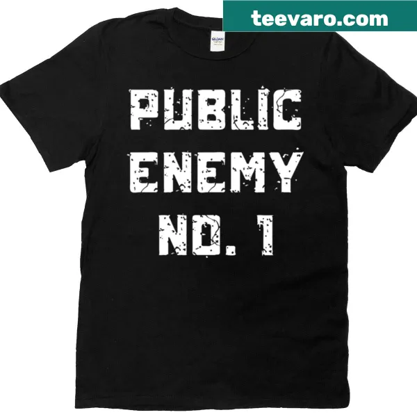 Vintage typography design of Public Enemy Number 1 on a t-shirt