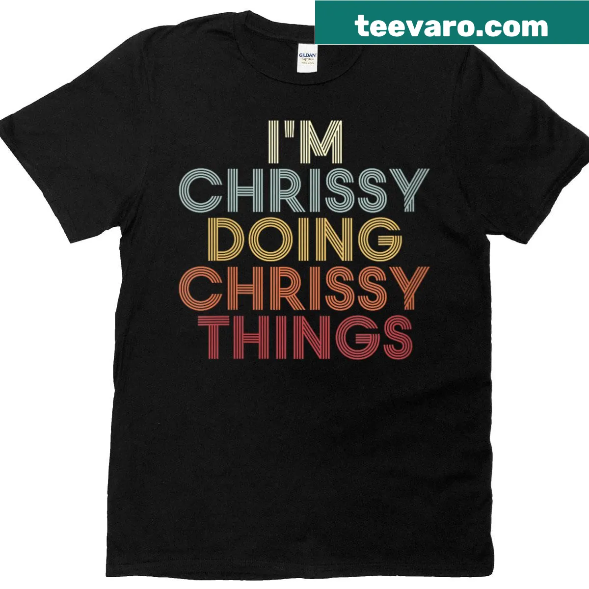 Personalized T-shirt featuring the name Chrissy — on a men's t-shirt