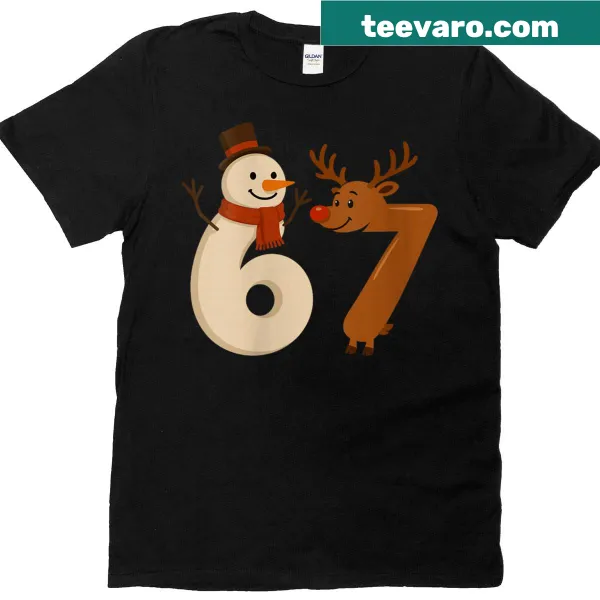 Funny Christmas meme T-shirt with a snowman and reindeer design