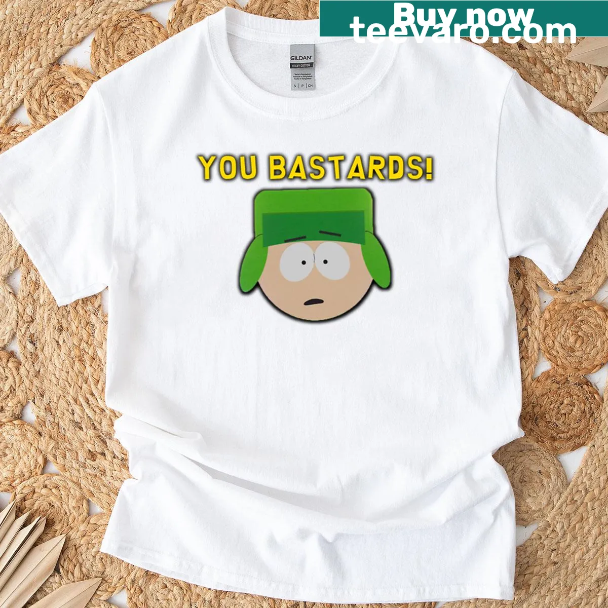 Bold typography You Bastards T-shirt expressing humor and sentiments. — on a men's t-shirt