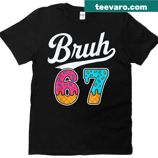 Ice cream and baseball themed meme T-shirt