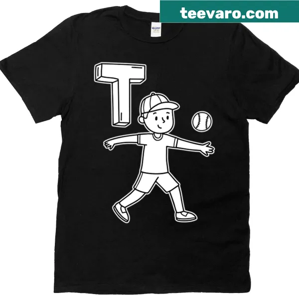 Minimalist T-shirt featuring the letter T illustration