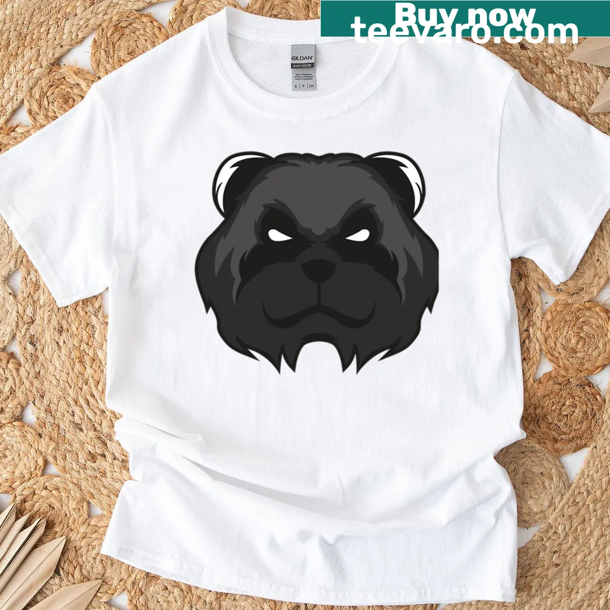 Fierce panda mascot logo design on a gamer t-shirt — on a men's t-shirt