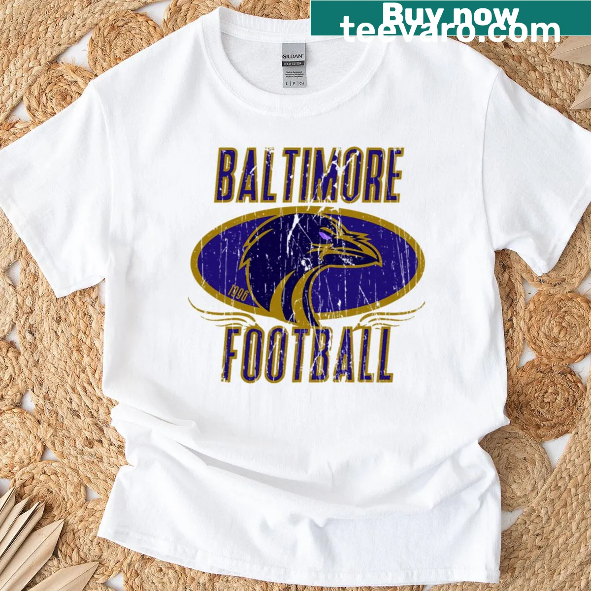 Baltimore Ravens logo on a T-shirt for sports fans — on a men's t-shirt