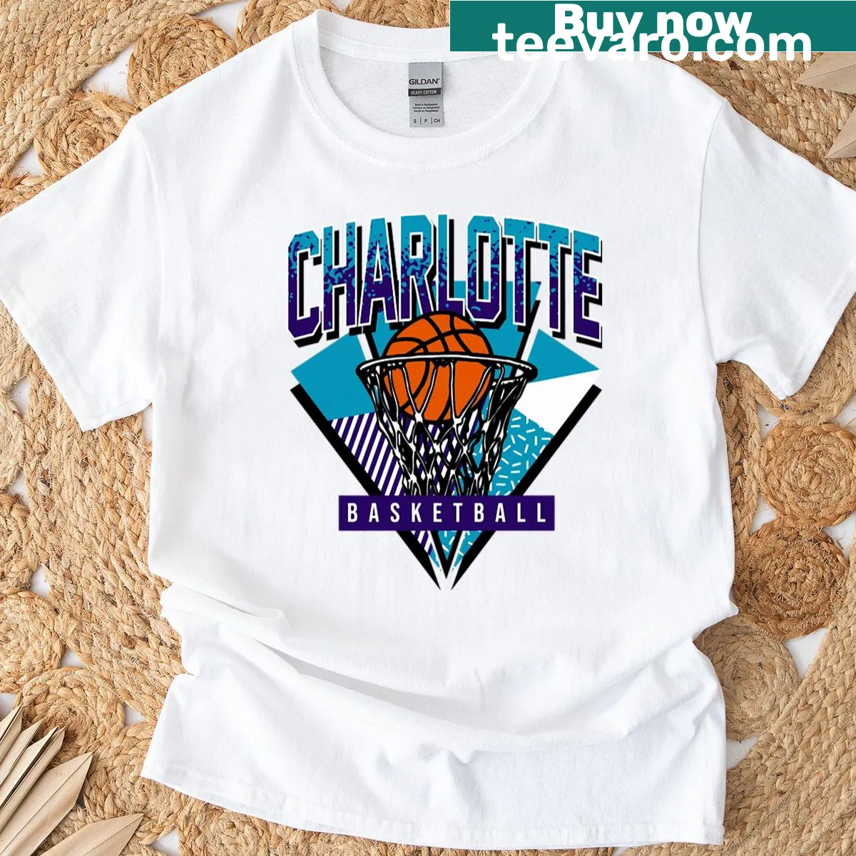 Charlotte Hornets t-shirt featuring the team's logo. — on a men's t-shirt