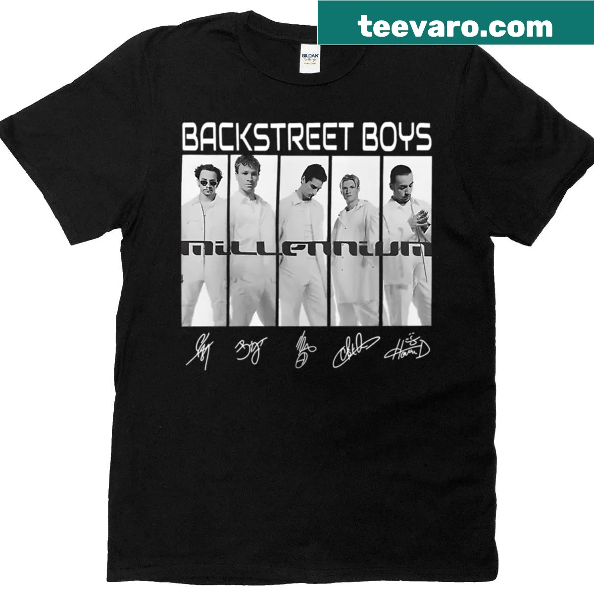 Vintage-style T-shirt featuring retro Backstreet Boys design — on a men's t-shirt
