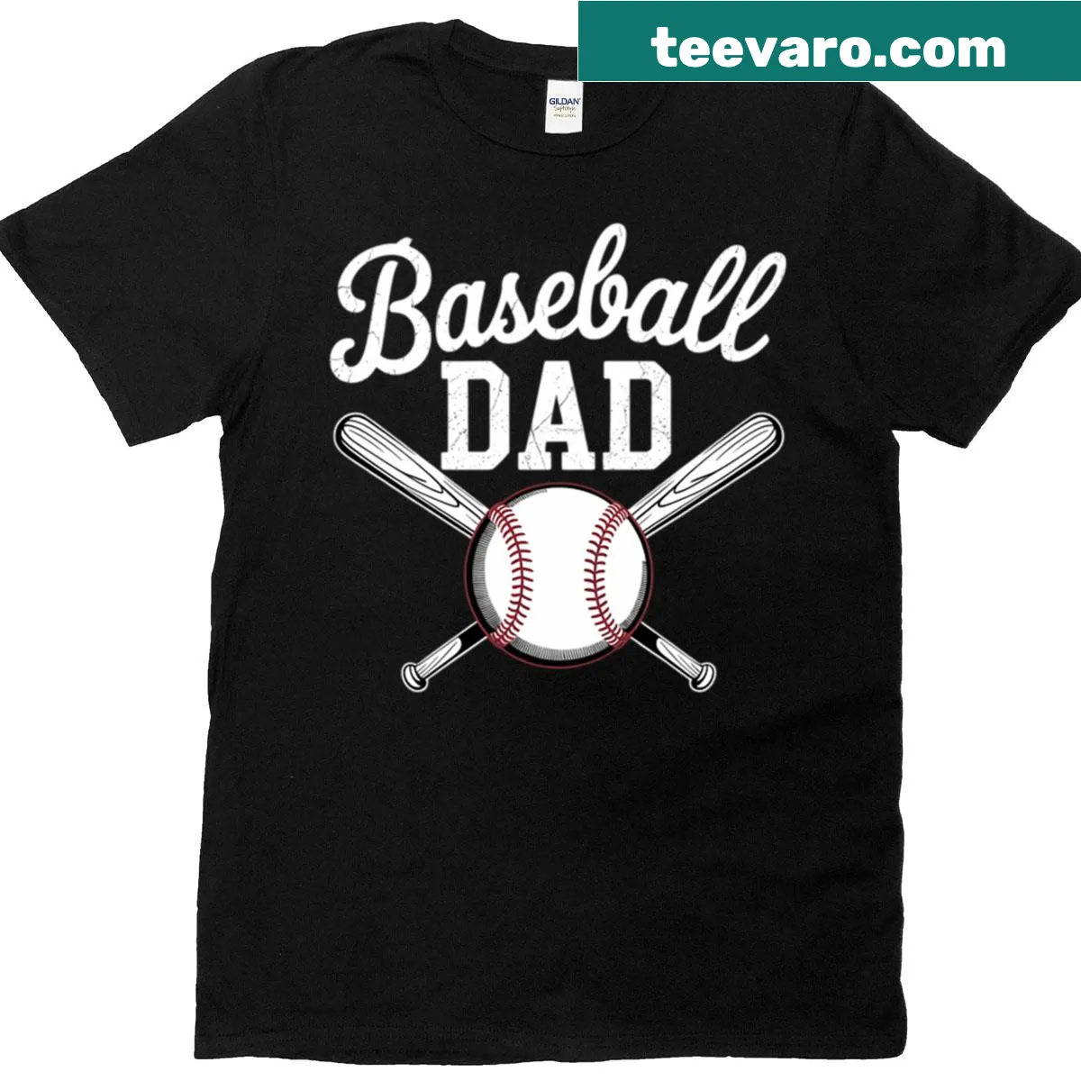 Baseball Dad t-shirt with a bold wordmark for Father's Day — on a men's t-shirt