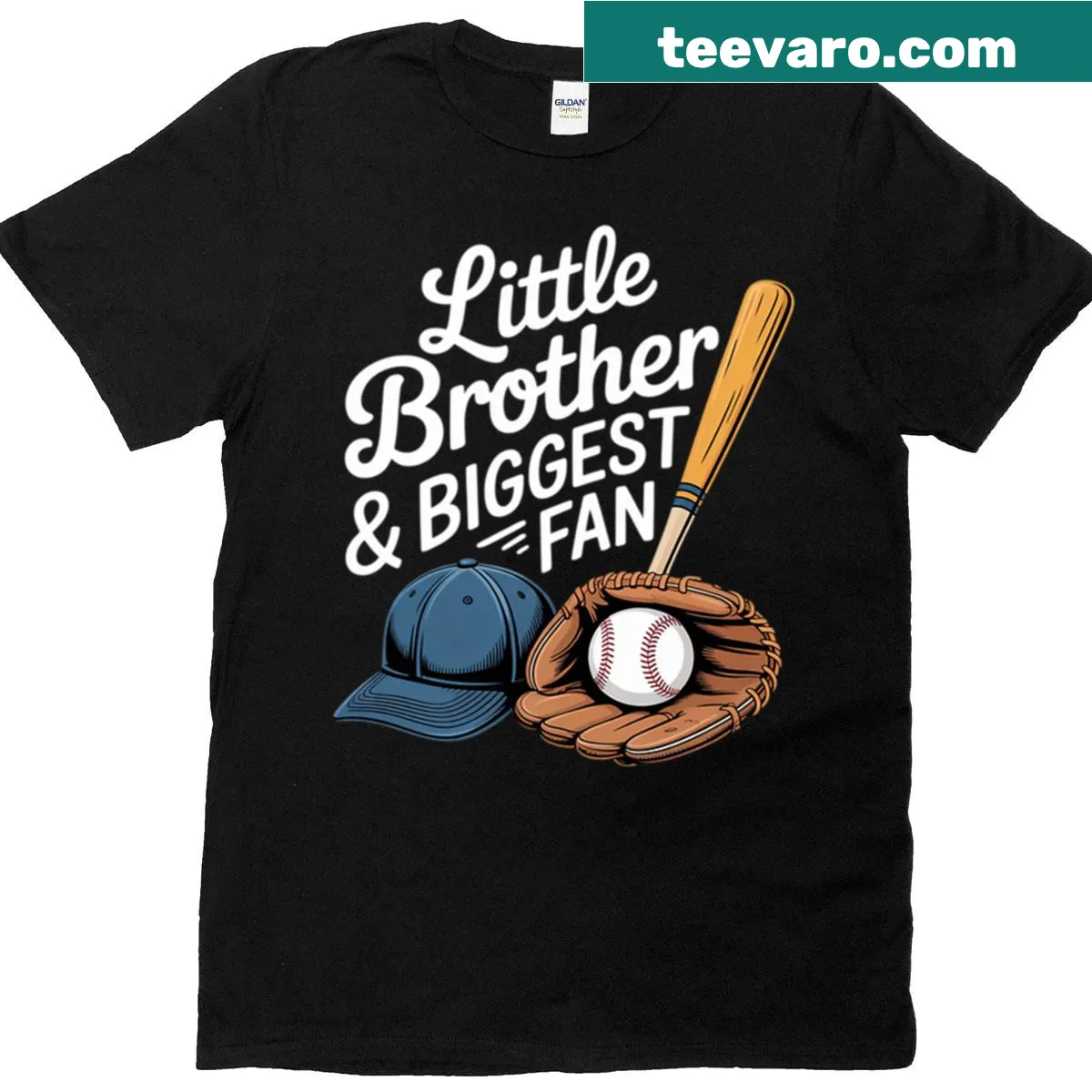 Cute illustration of a baseball player supporting family on t-shirt — on a men's t-shirt