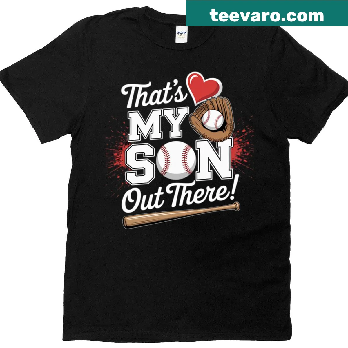 Cute T-shirt celebrating baseball and softball family sports — on a men's t-shirt