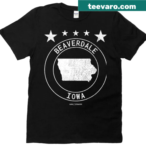 Funny t-shirt featuring the quirky town name 'Beaverdale' in a playful design