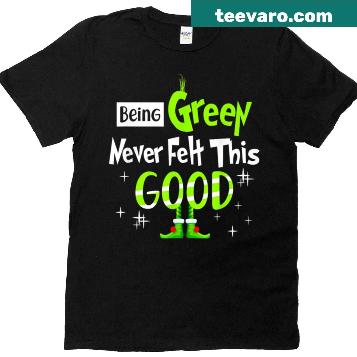 Funny Christmas t-shirt promoting an eco-friendly message — on a men's t-shirt