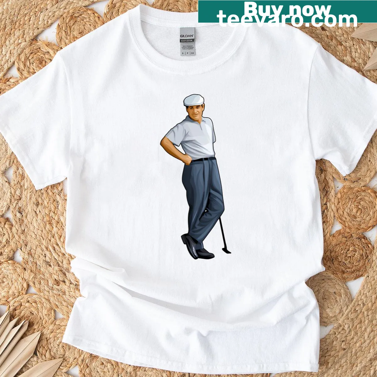 Ben Hogan themed golf graphic T-shirt — on a men's t-shirt