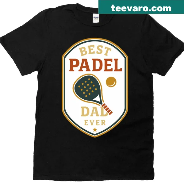 Illustrative 'Best Padel Dad Ever' design on t-shirt