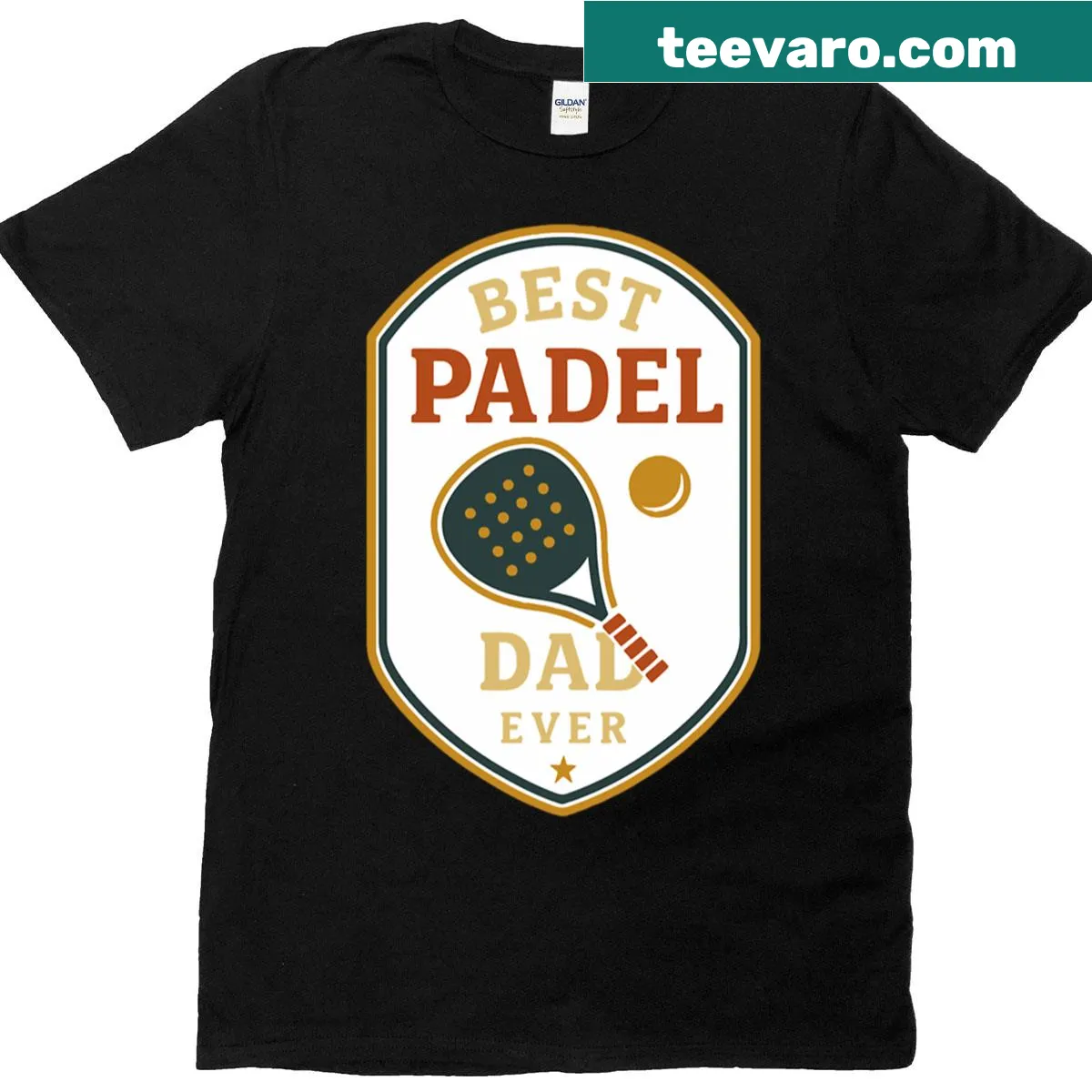 Illustrative 'Best Padel Dad Ever' design on t-shirt — on a men's t-shirt
