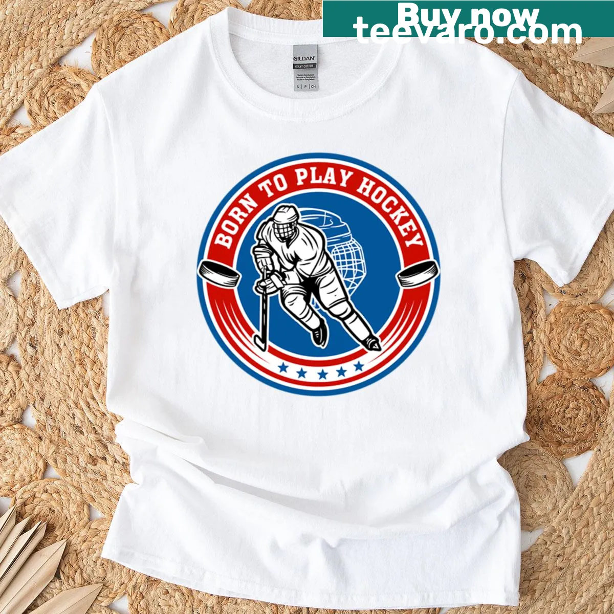 Inspirational t-shirt for young female hockey goalies with empowering text — on a men's t-shirt