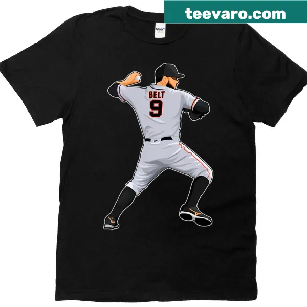 T-shirt featuring the number 9 and baseball graphics