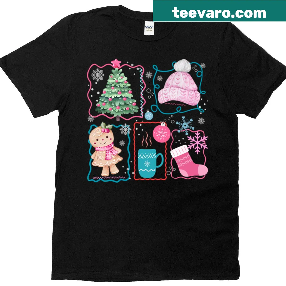 Funny bowling graphic on a Christmas-themed t-shirt — on a men's t-shirt