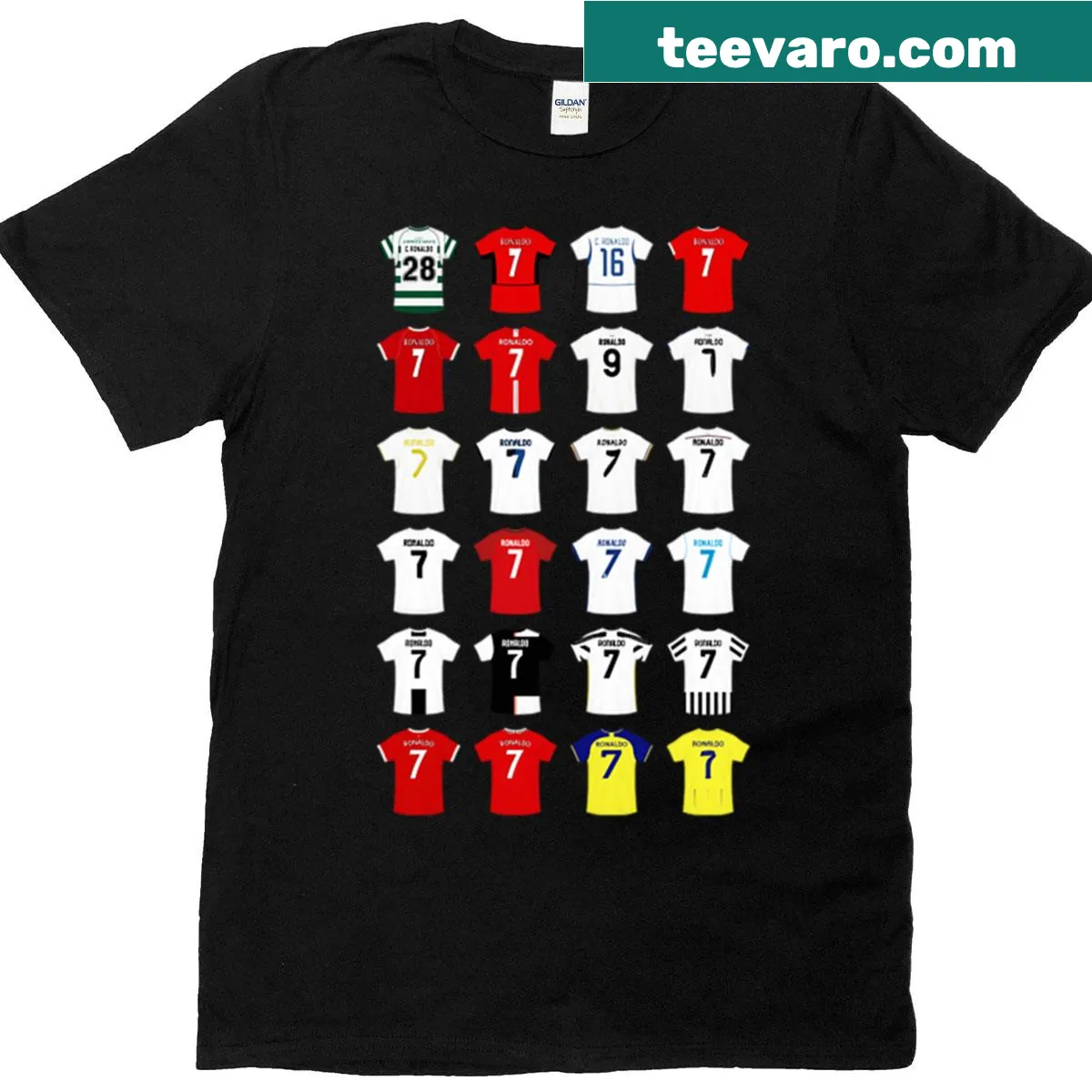 Vintage-style t-shirt celebrating Cristiano Ronaldo — on a men's t-shirt
