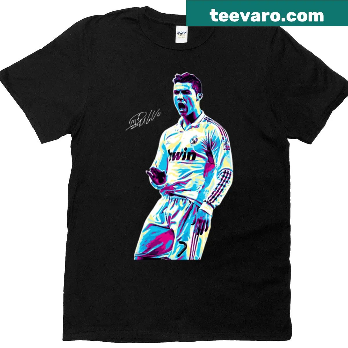 Stylish Cristiano Ronaldo graphic on a t-shirt — on a men's t-shirt