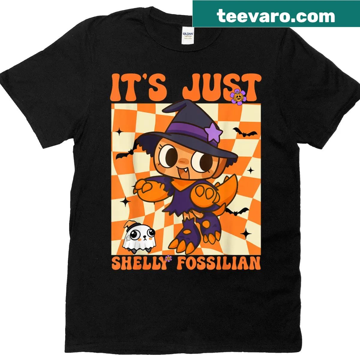Cartoon design featuring Shelly Pebble from Dandy's Halloween World — on a men's t-shirt