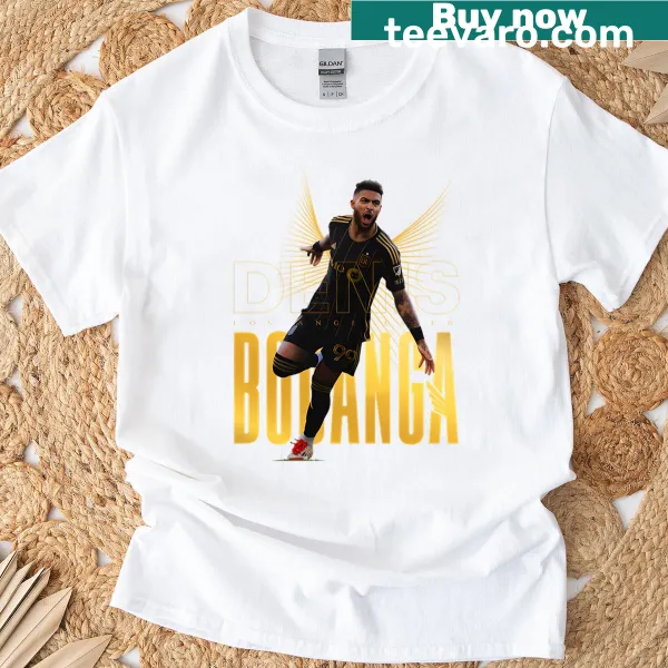 Illustration of Denis Bouanga on a sports t-shirt