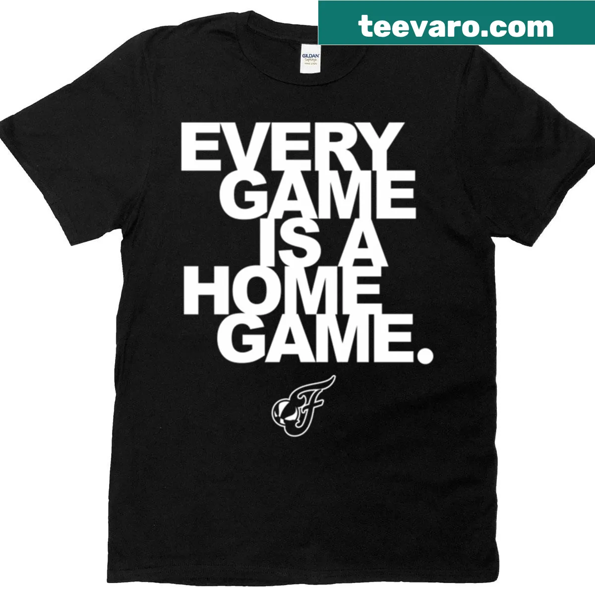 Indiana Fever t-shirt with the phrase 'Every Game Is A Home Game' — on a men's t-shirt