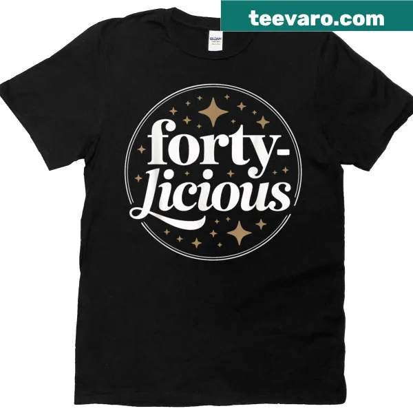 Funny t-shirt celebrating turning 40 with humorous graphics