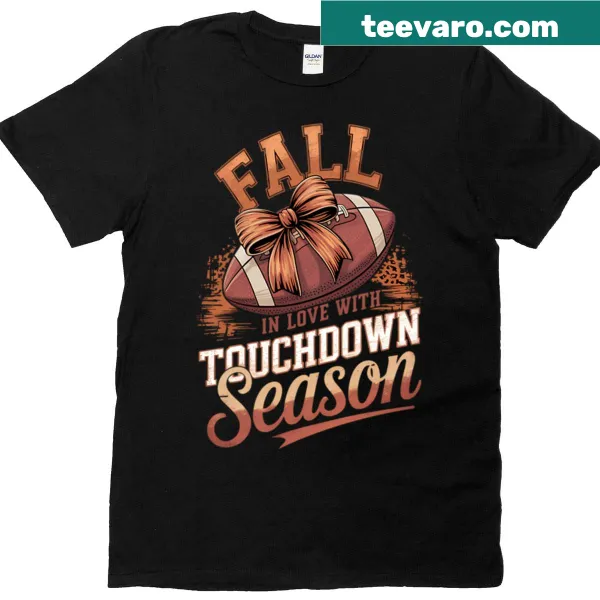 Fall-themed football graphic T-shirt for fans