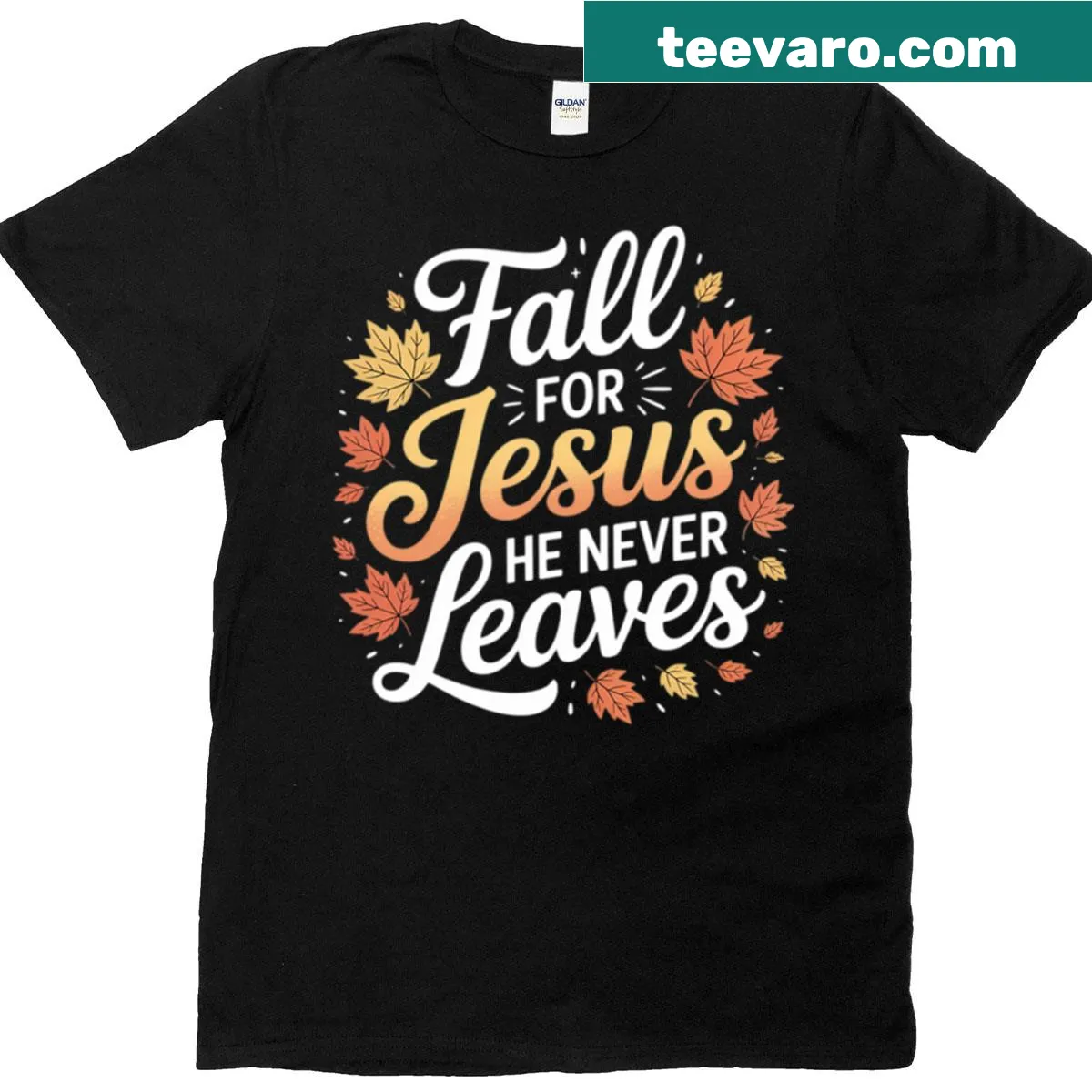 Inspirational autumn faith t-shirt for women — on a men's t-shirt