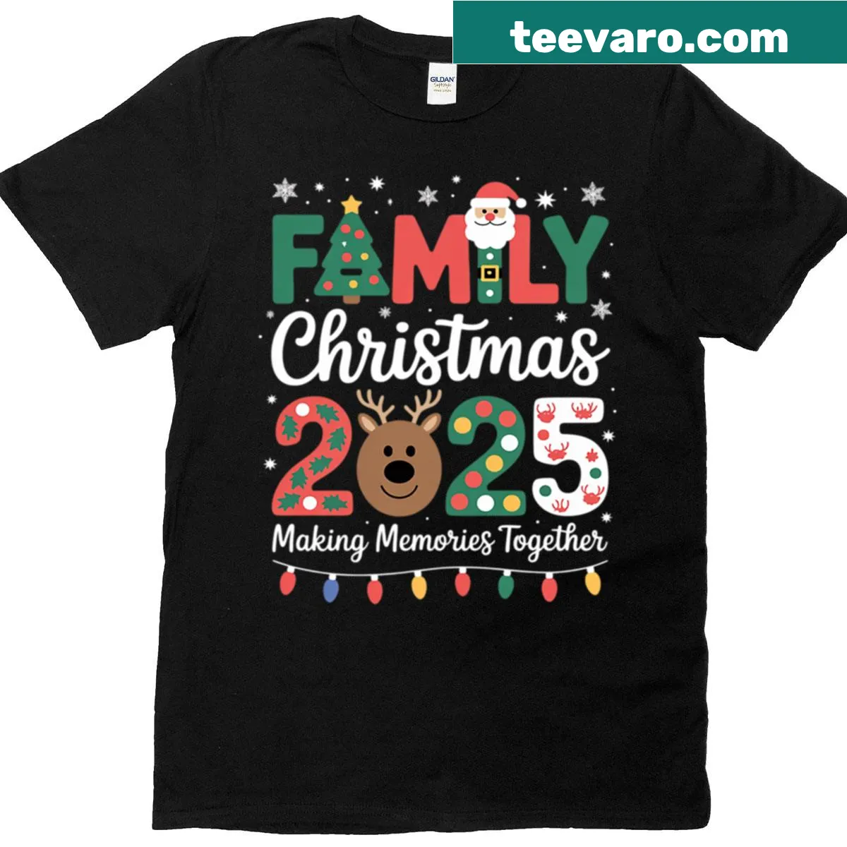 Cute holiday-themed Family Christmas 2025 T-shirt design — on a men's t-shirt