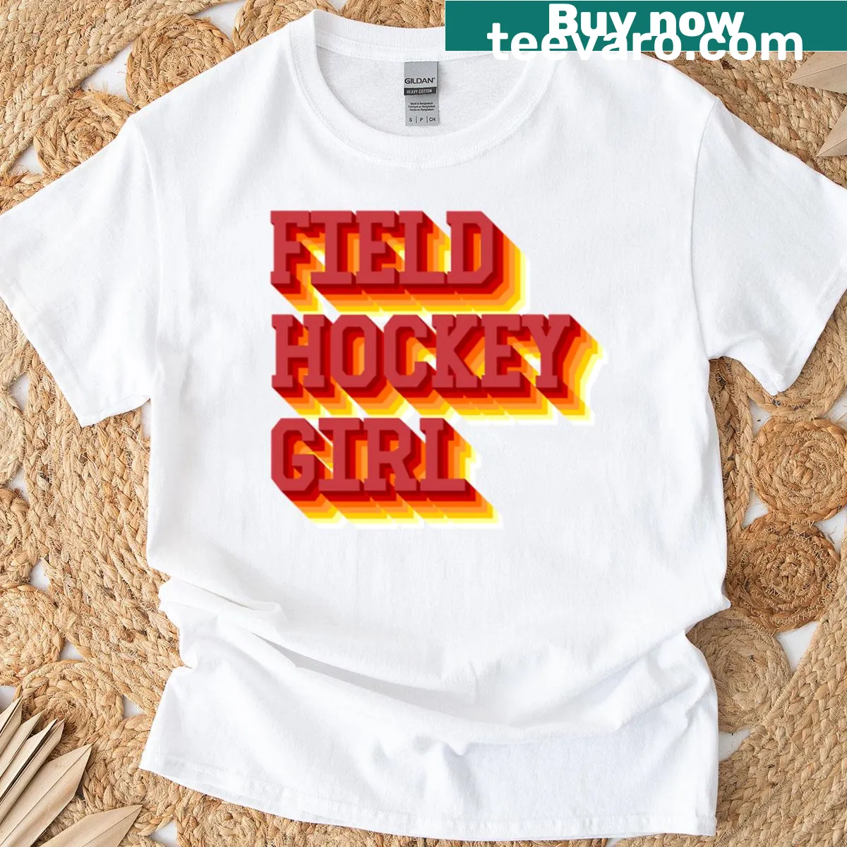 Empowering T-shirt for field hockey girls with inspiring text — on a men's t-shirt