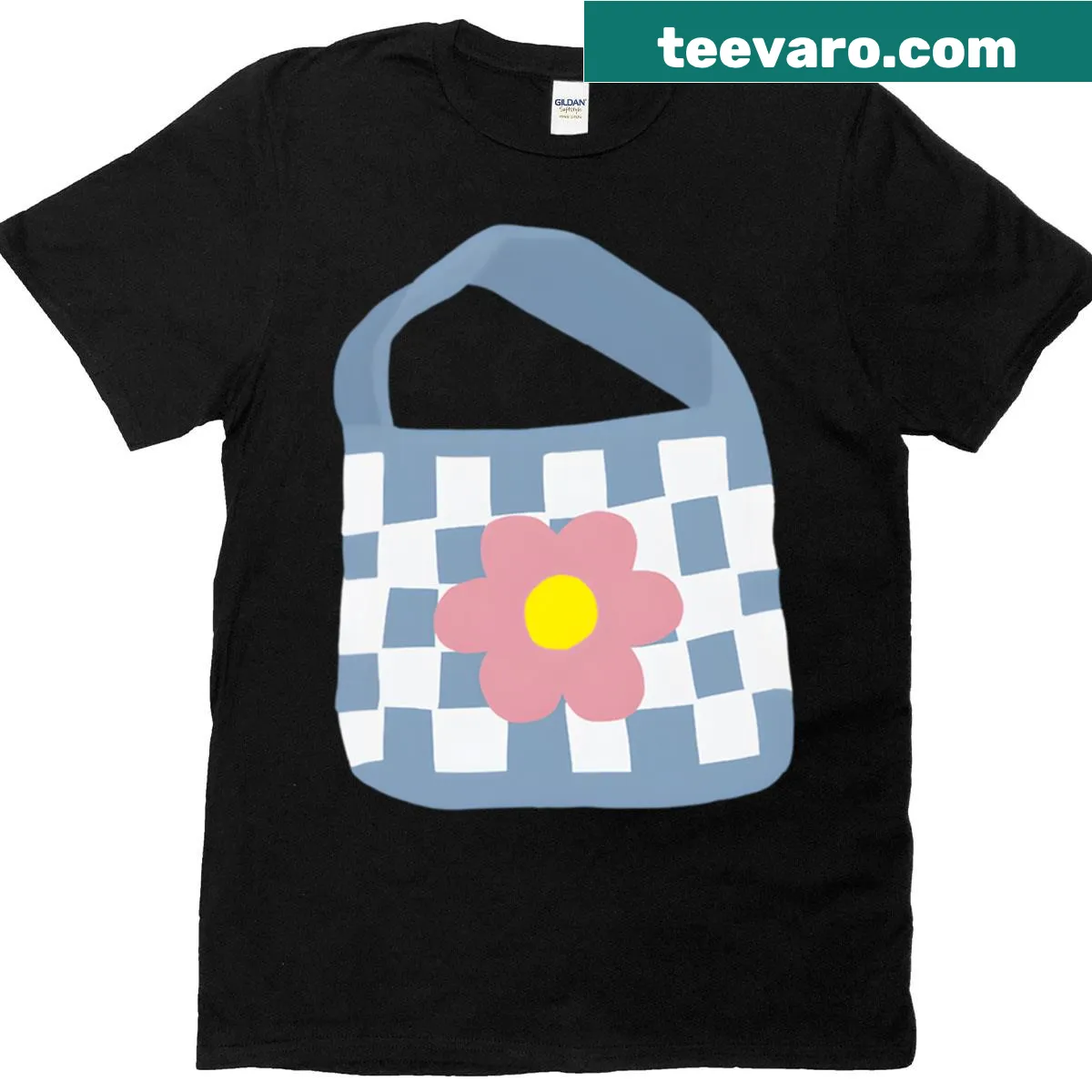 Illustration of a flower purse on a t-shirt — on a men's t-shirt