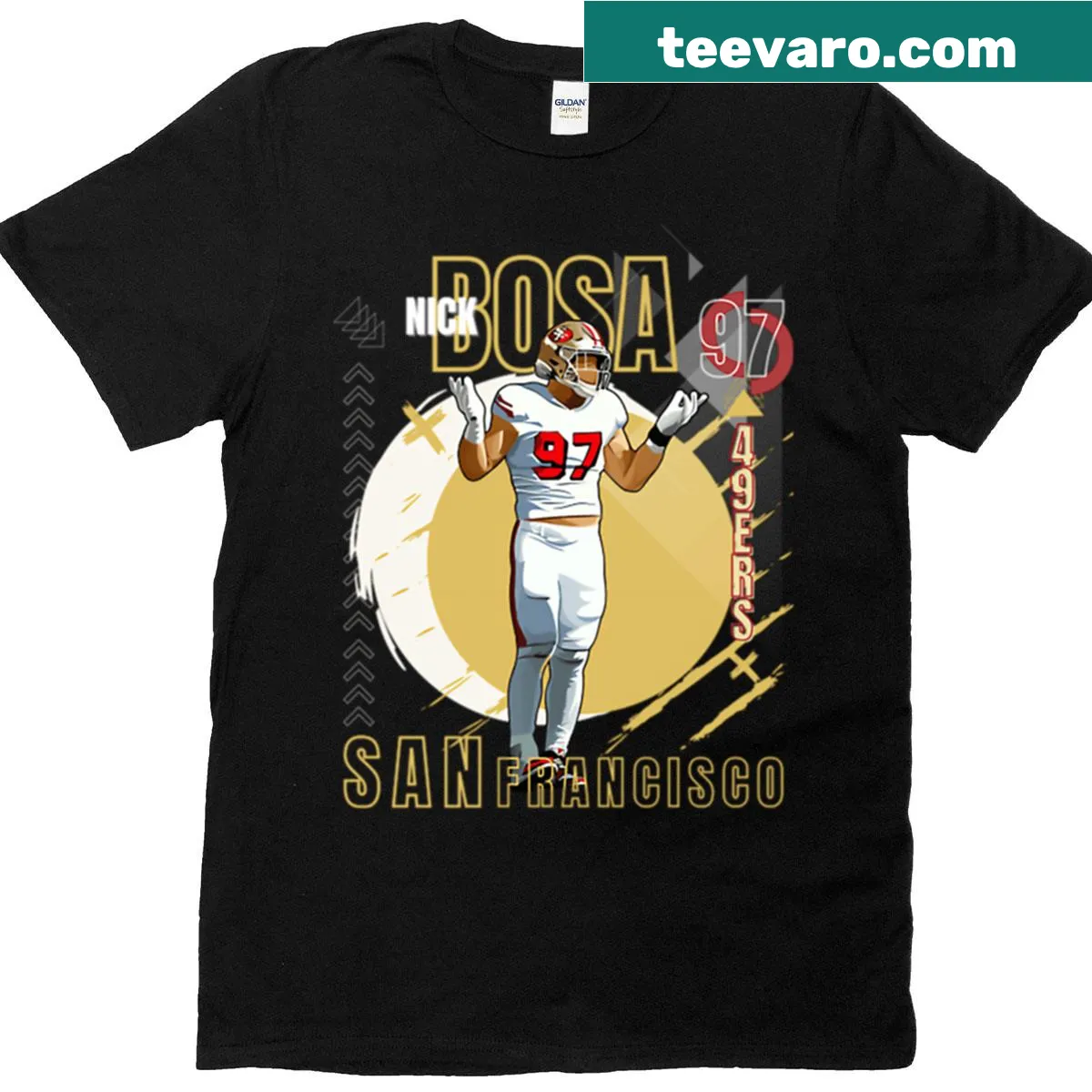 Dynamic Football Quarterback themed T-shirt featuring bold graphic elements — on a men's t-shirt