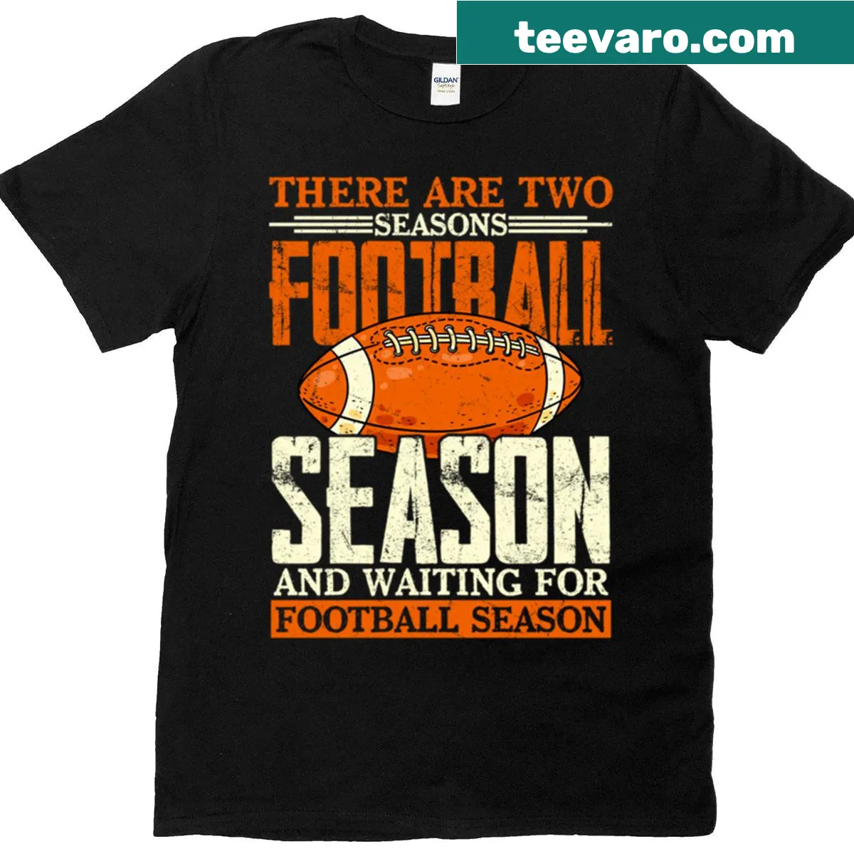Football-themed humorous T-shirt with a playful slogan — on a men's t-shirt