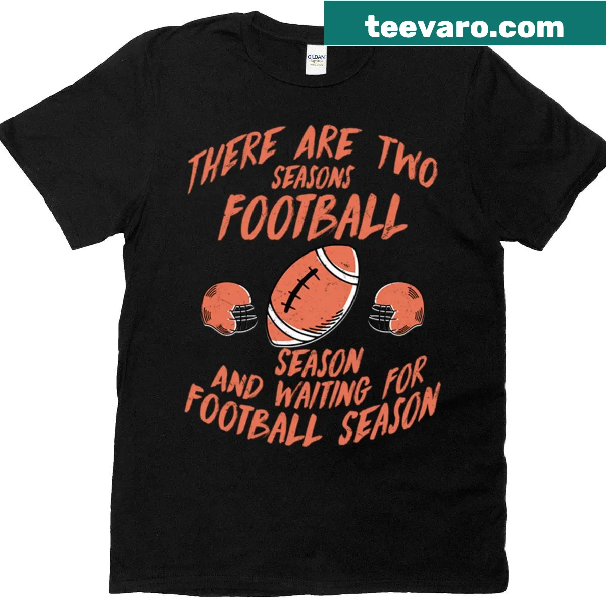 Bold football season fan t-shirt with typography — on a men's t-shirt