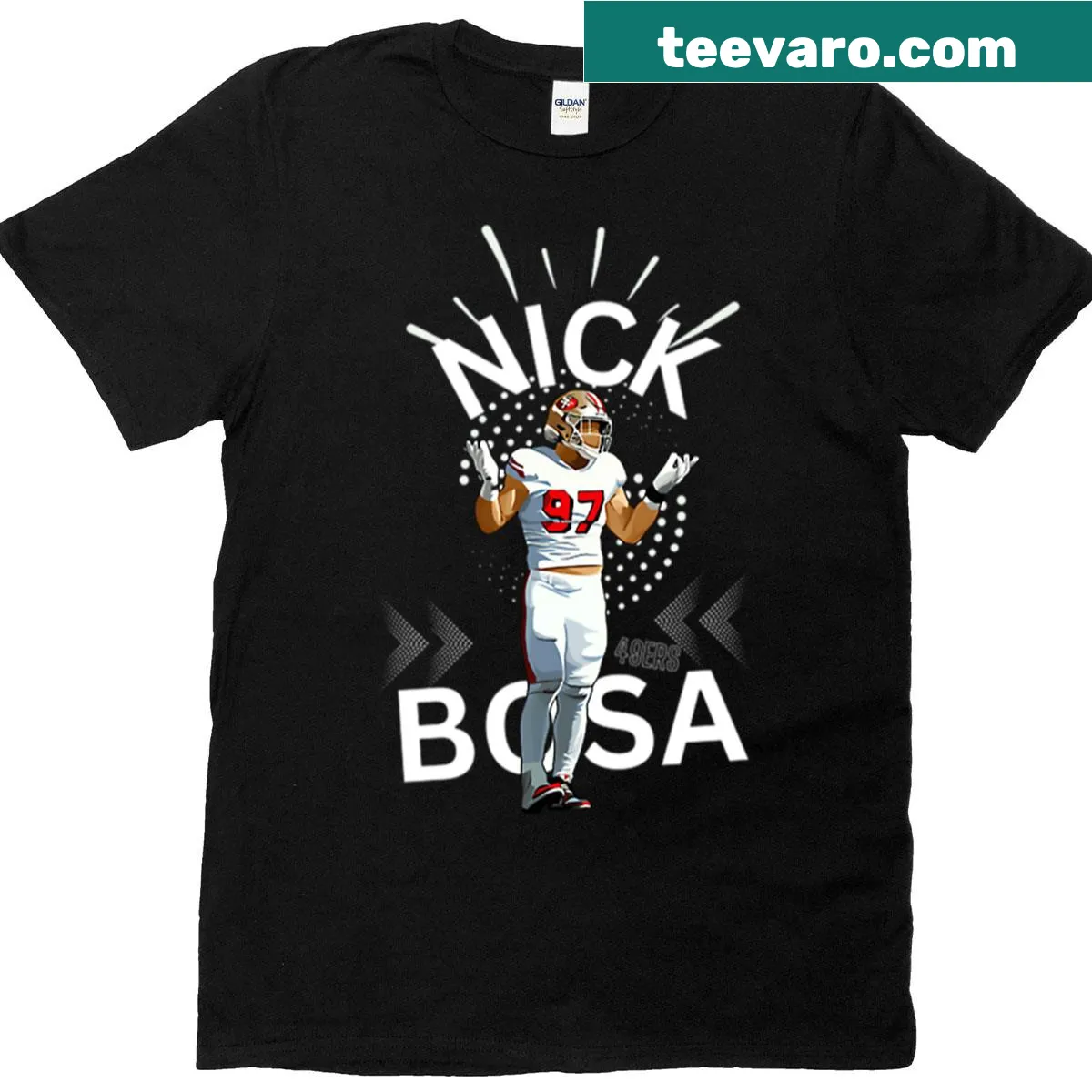 T-shirt with bold quarterback design for football fans — on a men's t-shirt