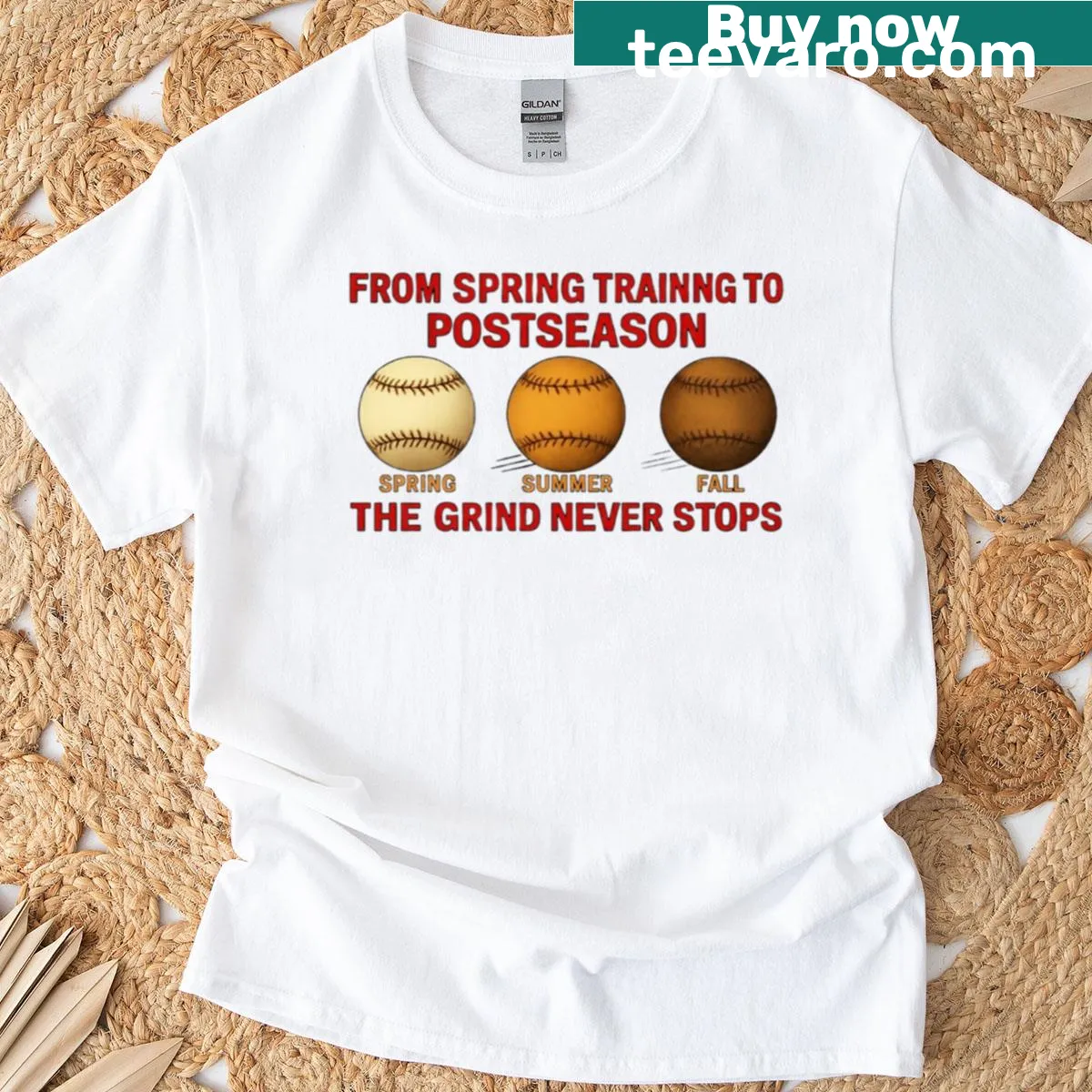 Inspirational baseball-themed graphic on a motivational T-shirt — on a men's t-shirt