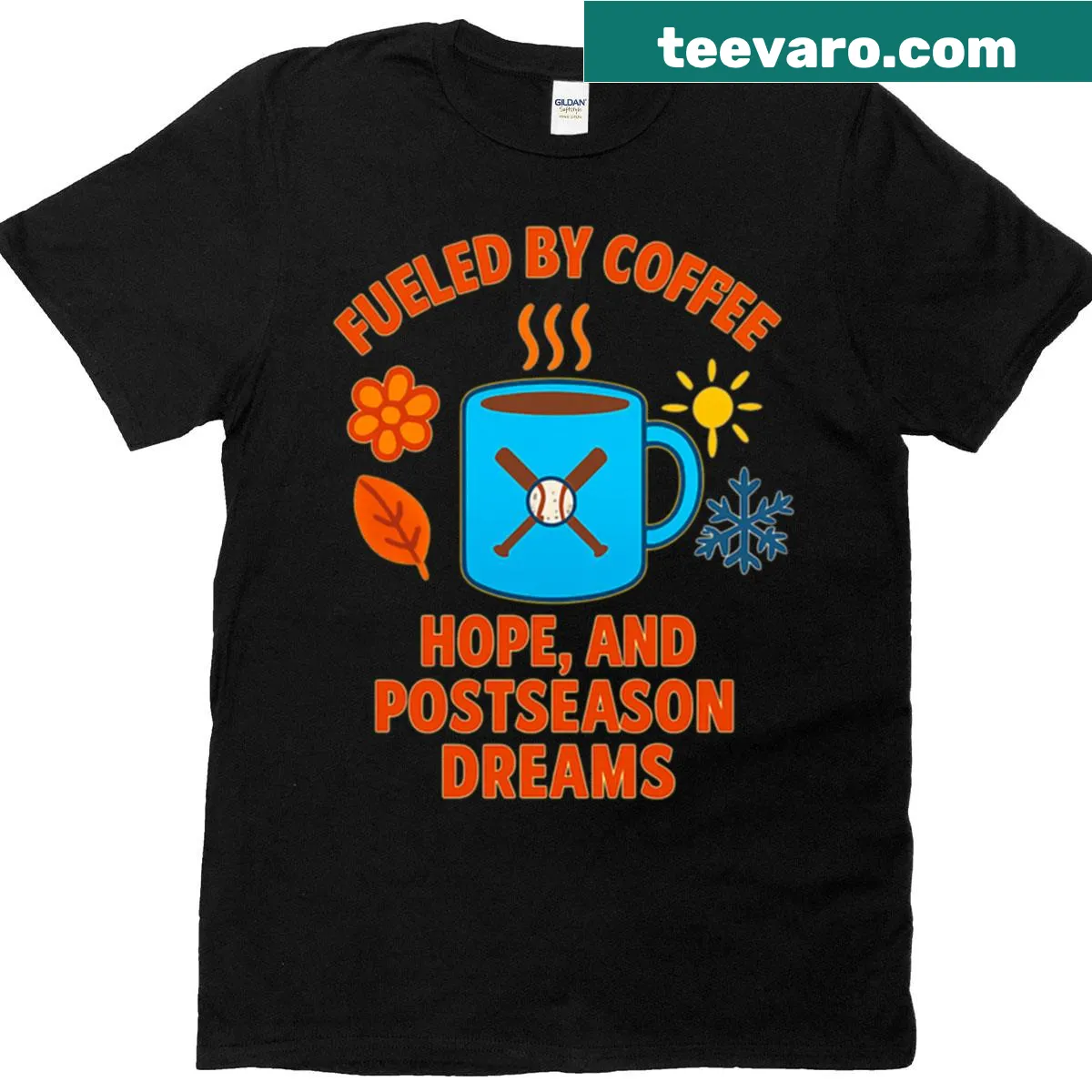 Inspirational coffee-themed T-shirt with motivational text — on a men's t-shirt