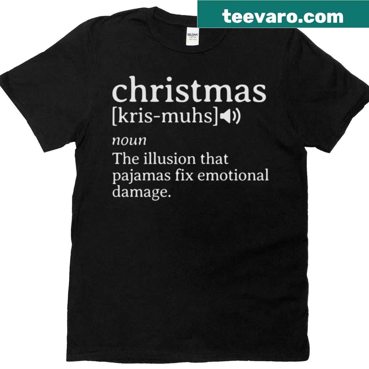 Funny Christmas Dictionary definition design t-shirt — on a men's t-shirt