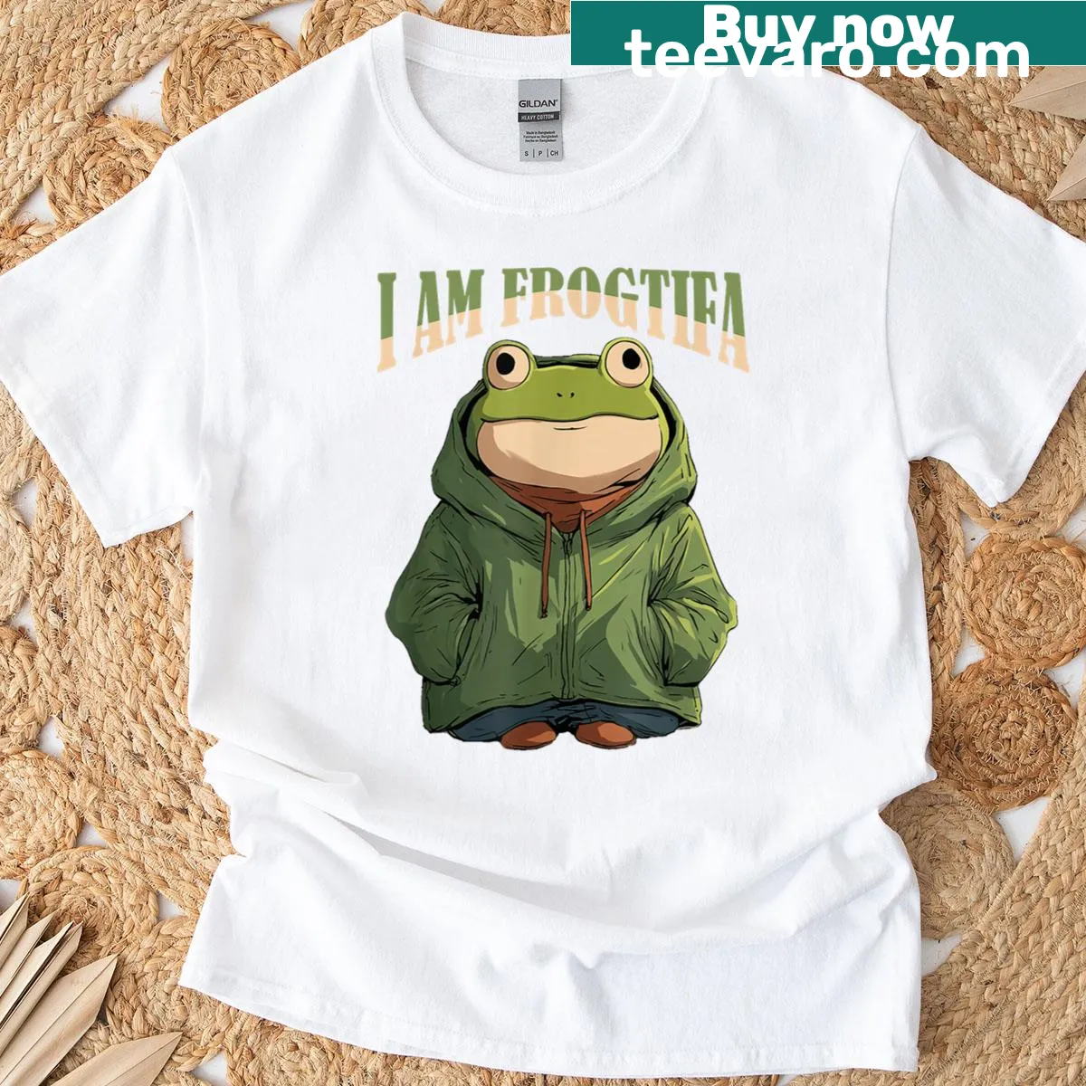 Frog meme T-shirt with the phrase 'I Am Frogtifa'. — on a men's t-shirt