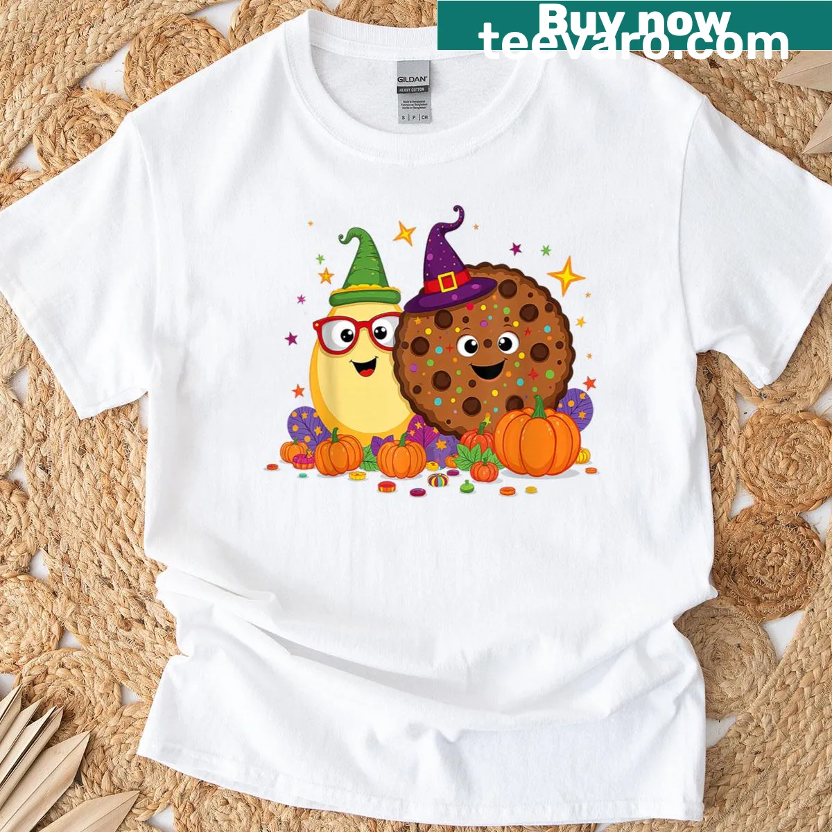 Cute egg graphic for teachers celebrating Halloween — on a men's t-shirt