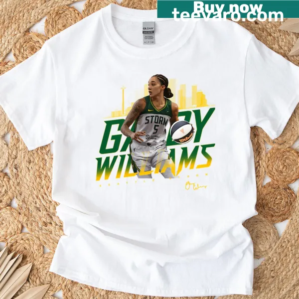 Seattle Storm T-shirt featuring Gabby Williams' name and logo