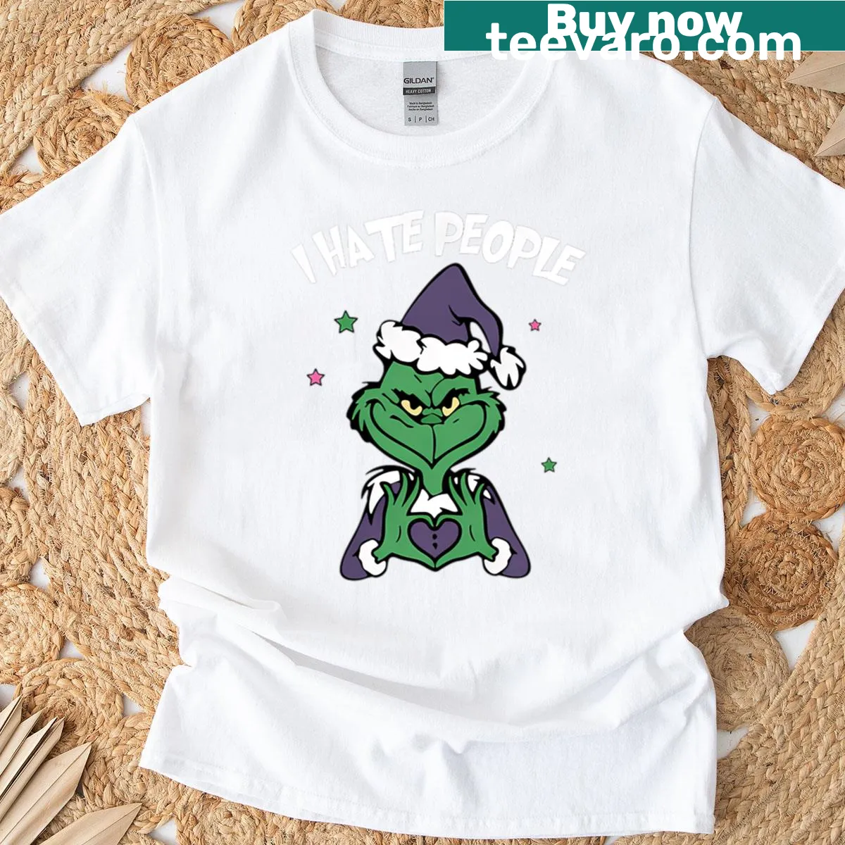Grinch Baltimore Ravens shirt with humorous Christmas football graphics — on a men's t-shirt