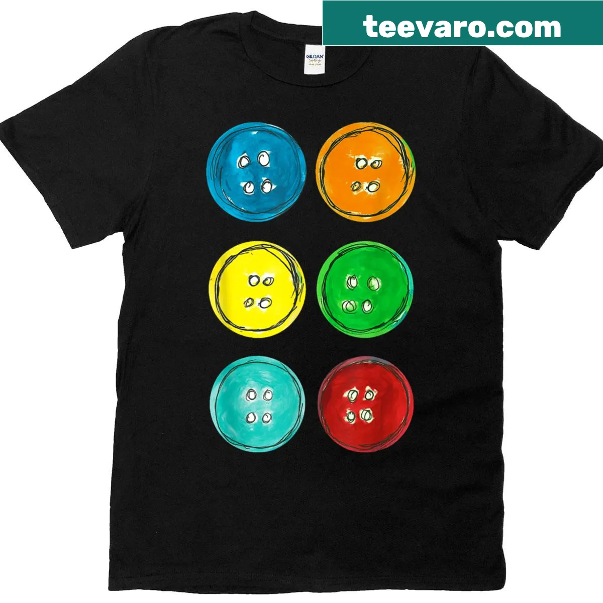 Halloween T-shirt featuring a cat in a costume with groovy buttons — on a men's t-shirt