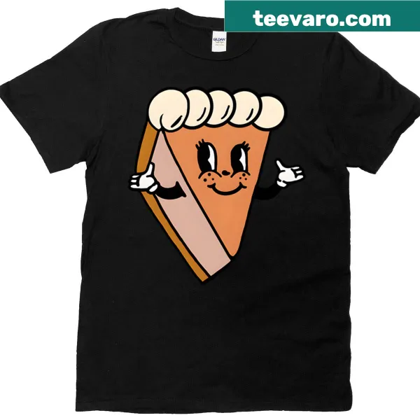Adorable pumpkin pie illustration on a festive t-shirt