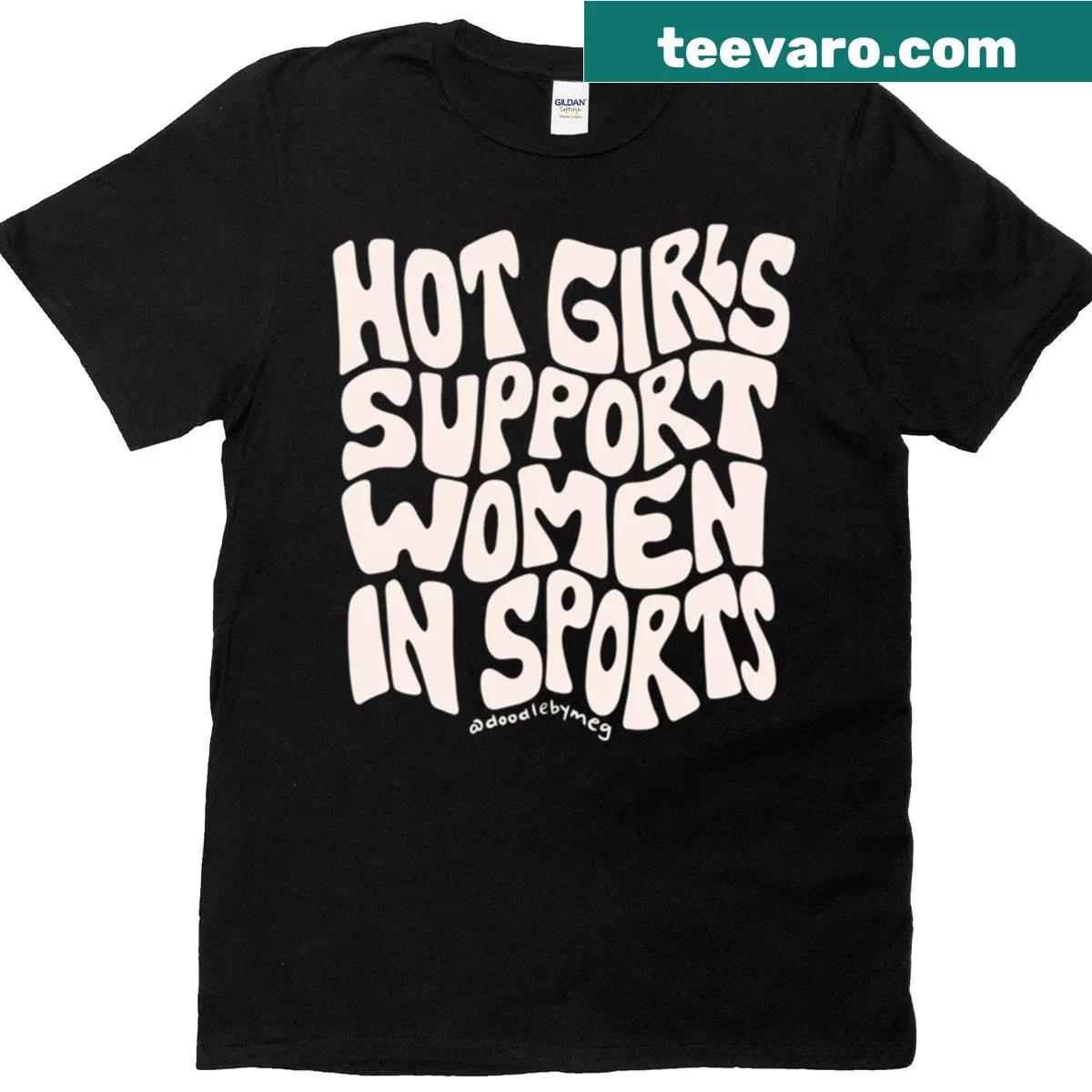 Hot Girls Support Women In Sports T-shirt in black — on a men's t-shirt