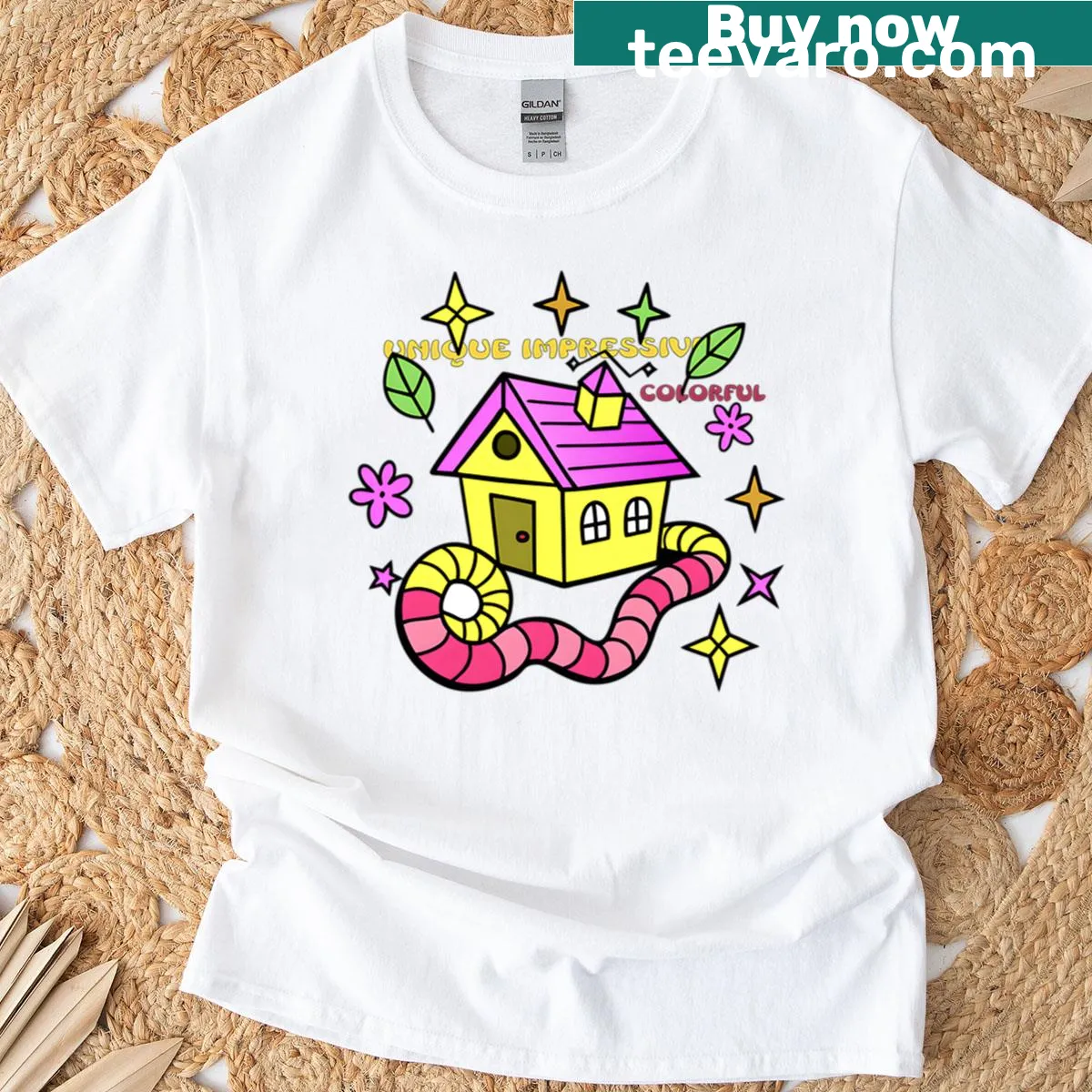 Simple typographic design shirt representing home. — on a men's t-shirt