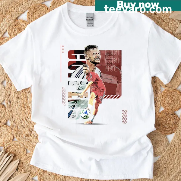 T-shirt featuring a soccer player graphic inspired by Hugo Cuypers