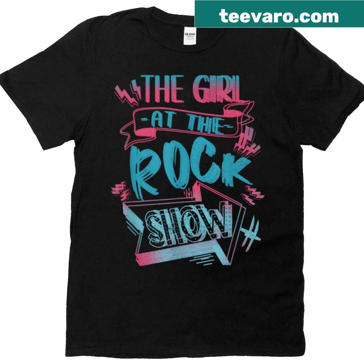Fun typography t-shirt for music lovers with concert theme — on a men's t-shirt
